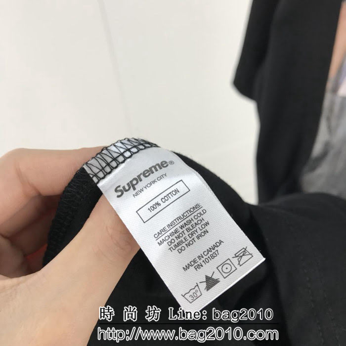 SUPREME 19春夏新款 喋血雙雄 純棉汗布 男款黑色短袖 ydi1333